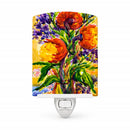 Flower Ceramic Night Light Compact, UL-Certified, Ideal for Bedroom, Bathroom, Nursery, Hallway, Kitchen, 6x4x3, Multicolor