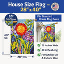 Flower - Sunflower House Flag 28x40 Porch Sleeve Pole Decorative Outside Yard Banner Artwork Wall Hanging, Polyester
