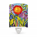 Flower - Sunflower Ceramic Night Light Compact, UL-Certified, Ideal for Bedroom, Bathroom, Nursery, Hallway, Kitchen, 6x4x3, Multicolor