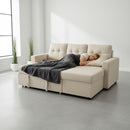 Convertible L Shaped Sectional Sleeper Sofa Bed, Saving Pull Out Couch by Unique Piece Furniture