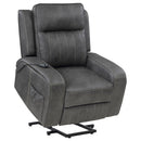 Mckinley - Upholstered Power Lift Recliner Chair With Remote Control - Gray