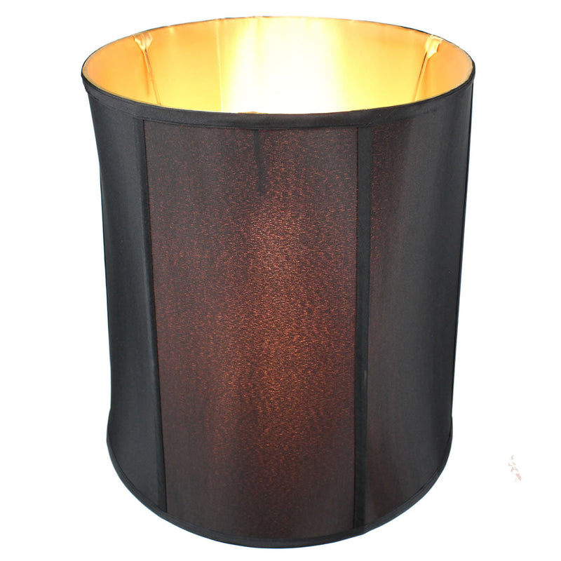 14"x16"x17" Large Drum Lampshade Black Shantung, Large Cylinder Replacement Lamp Shade for Tall Table Lamps