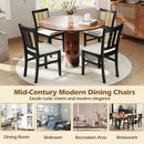 Farmhouse Rattan Dining Chair Set of 2 with Rubber Wood Legs and Cane Back-Beige by LJGDeals