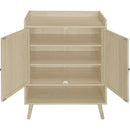 2 Door Shoe Rack, Freestanding Modern Shoe Storage Cabinet, for Entryway