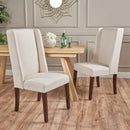 Modern Wingback Dining Chair (Set of 2) With Upholstered - Ivory by HouseOfZazla