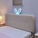 Queen Size Kids Upholstered Bed with Rabbit Ear Headboard & Storage