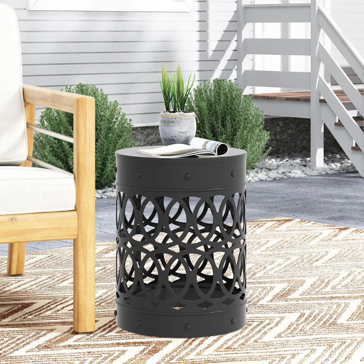 Outdoor Metal Large End Table, Modern Design, photo 18 of 40