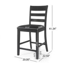 Farmhouse Upholstered Wood Counter Stools