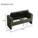 Modern Teddy Upholstered Large Bed End Bench With Arms And Storage by Unique Piece Furniture