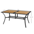 Stable Faux Wood Rectangle Outdoor Dining Table by HouseOfZazla