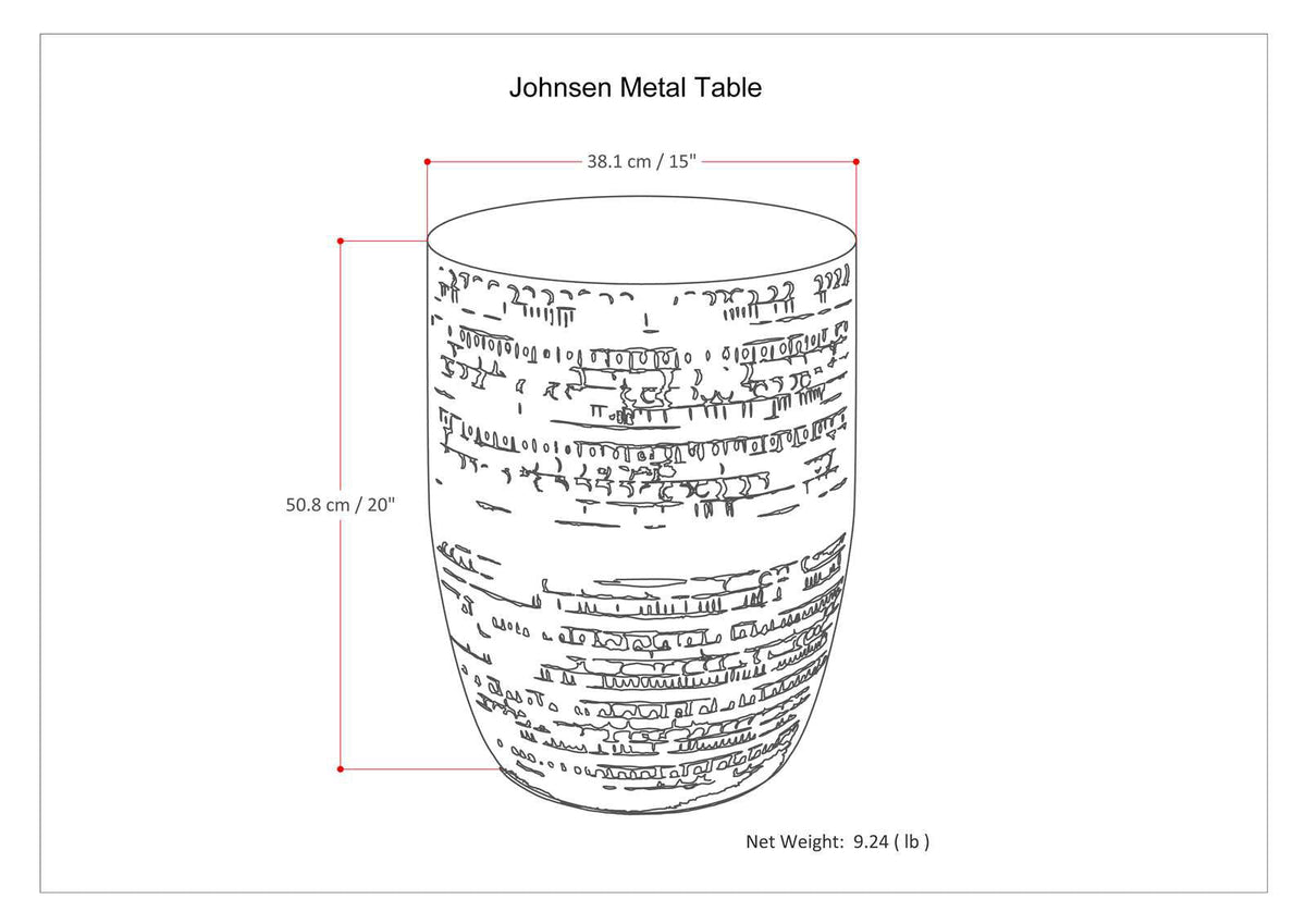 Johnsen - Handcrafted Large Metal Accent Table, photo 10 of 25