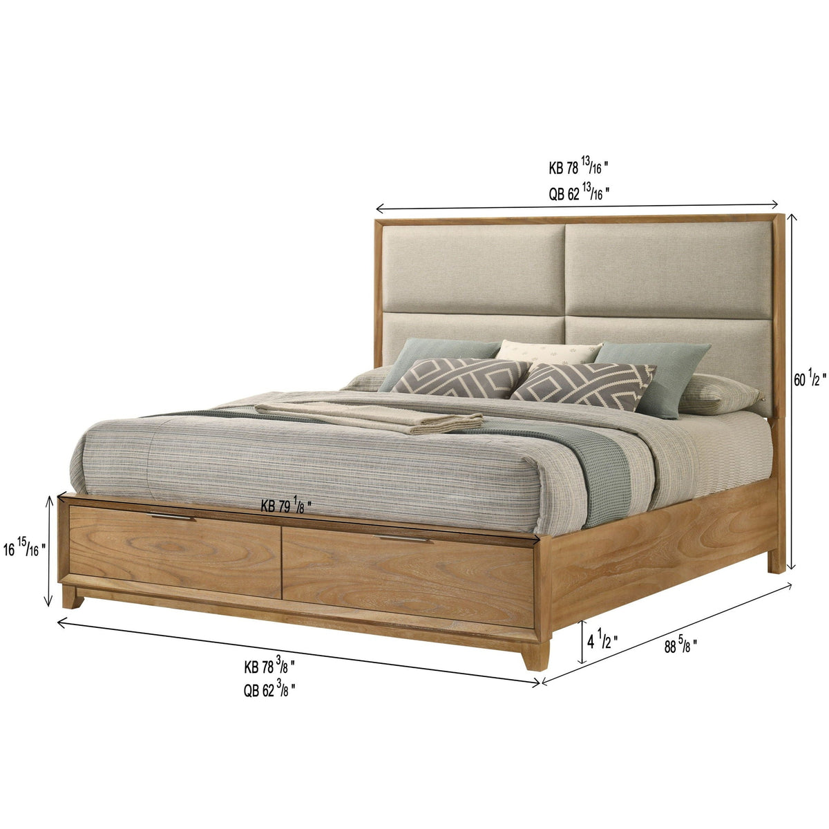 Contemporary Storage Platform Bed With Ultra Plush Headboard, photo 3 of 4
