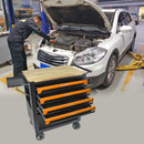 4 Drawers Multifunctional Tool Cart With Wheels And Wooden Top