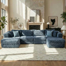 Modular Sectional Sofa, Boneless Couch With 2 Movable Ottomans by HouseOfZazla