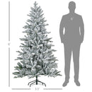 HOMCOM 6ft Snow Flocked Artificial Christmas Tree