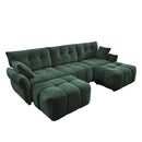 3 Seater Sofa Set With Ottoman And Throw Pillows