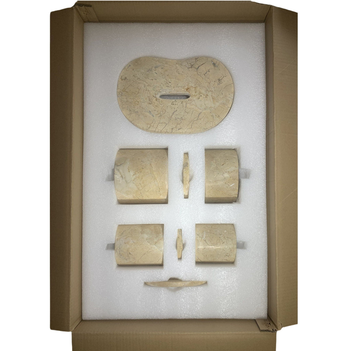 Elegant Natural Marble Bathroom Accessories Set, photo 7 of 16