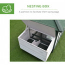 77" Wooden Chicken Coop with Nesting Box, Cute Outdoor Hen House with Removable Tray, Ramp Run, for Garden Backyard, Green