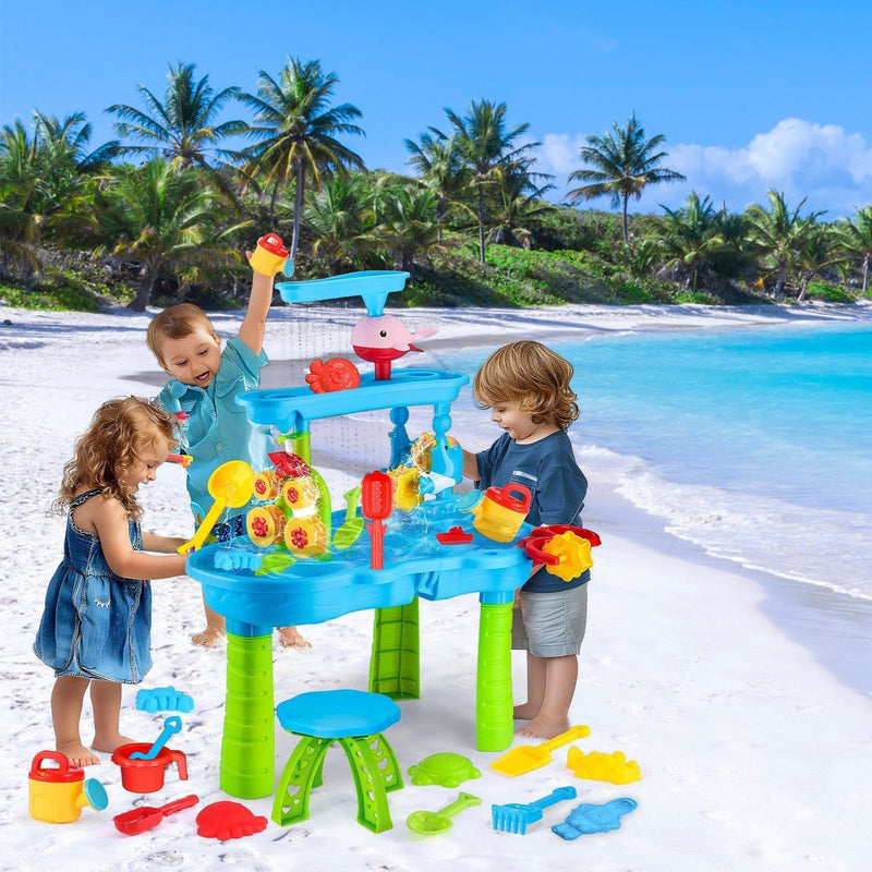Kid Sand Water Table Toddler Water Activity Table Rain Showers Play Table Toy for 3-6 Years Old Sensory Exercise Friendship Building, photo 12 of 12