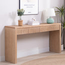 Modern Console Table with 4 Drawers – 59.2" Entryway Table in Natural Wood Finish