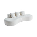 Curved Boneless Couch, Half Moon Sofa, 5 Seat Couch With High Density Foam Filled For Living Room - White by Unique Piece Furniture