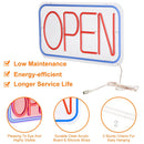 LED Open Sign 16.5x9.1in Business Neon Open Sign Advertisement Board with 11 Levels Adjustable Brightness
