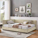 Mid-Century Storage Upholstered Tufted Bed Frame With Backrest And Armrests by HouseOfZazla