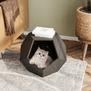 25.98" Shaped Modern Pet Furniture Cat Kennel Side Table MDF Multi-Purpose Furniture,Burmese Sapwood
