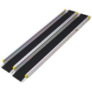 Premium Adjustable Telescoping Wheelchair Track Ramps Aluminium - Silver by HouseOfZazla