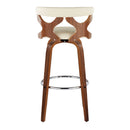 Gardenia - Mid Century Modern Fixed Height Barstool With Swivel With Round Footrest (Set of 2) by HouseOfZazla