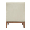 Upholstered Accent Chair - Beige / Walnut by HouseOfZazla