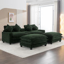 Sectional Sofa Upholstered Sofa With Two Removable Ottoman, Two USB Ports, Two Cup Holders And Large Storage Box For Living Room by HouseOfZazla