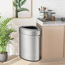60L Stainless Corner Steel Trash Bin with Lid and Anti-slip Bottom-Silver by LJGDeals
