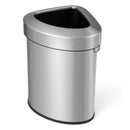 60L Stainless Corner Steel Trash Bin with Lid and Anti-slip Bottom-Silver by LJGDeals