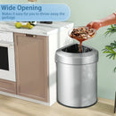 60L Stainless Corner Steel Trash Bin with Lid and Anti-slip Bottom-Silver by LJGDeals