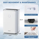 60-Pint Dehumidifier for Home and Basements 4000 Sq. Ft with 3-Color Digital Display-White by LJGDeals