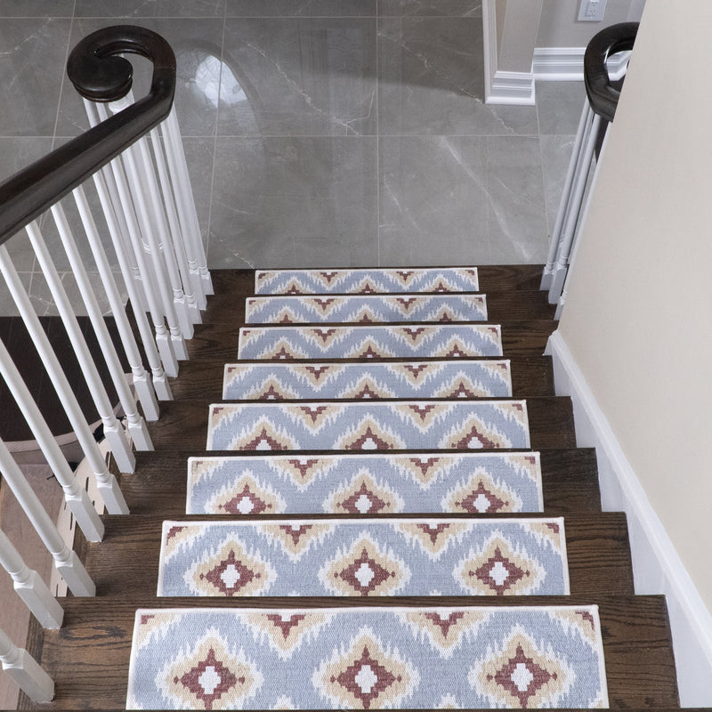 New Age Tetra Multi Color Design 9" X 28" Stair Treads