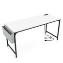 60 Inch Computer Desk with Charging Station Storage Bag-Rustic Brown by DirectDeals