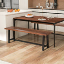 40 Inch Dining Bench 2 Person Entryway Shoe Bench with Metal Frame by LJGDeals