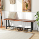 40 Inch Dining Bench 2 Person Entryway Shoe Bench with Metal Frame by LJGDeals