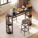 60 Inch Dining Table and 2 Upholstered Barstools with Faux Marble Tabletop by LJGDeals