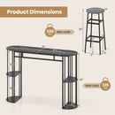 60 Inch Dining Table and 2 Upholstered Barstools with Faux Marble Tabletop by LJGDeals