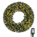 60 Inch Pre-Lit Artificial Christmas Wreath 200 LED Warm White Lights by LJGDeals
