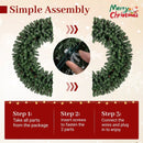 60 Inch Pre-Lit Artificial Christmas Wreath 200 LED Warm White Lights by LJGDeals