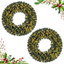 60 Inch Pre-Lit Artificial Christmas Wreath 200 LED Warm White Lights by LJGDeals