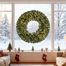 60 Inch Pre-Lit Artificial Christmas Wreath 200 LED Warm White Lights by LJGDeals