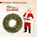 60 Inch Pre-Lit Artificial Christmas Wreath 200 LED Warm White Lights by LJGDeals