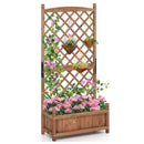 60 Inch Tall Raised Garden Bed with Diamond Lattice Trellis and Drainage Holes by LJGDeals