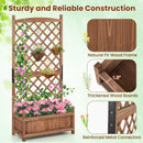 60 Inch Tall Raised Garden Bed with Diamond Lattice Trellis and Drainage Holes