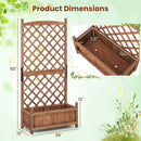 60 Inch Tall Raised Garden Bed with Diamond Lattice Trellis and Drainage Holes by LJGDeals